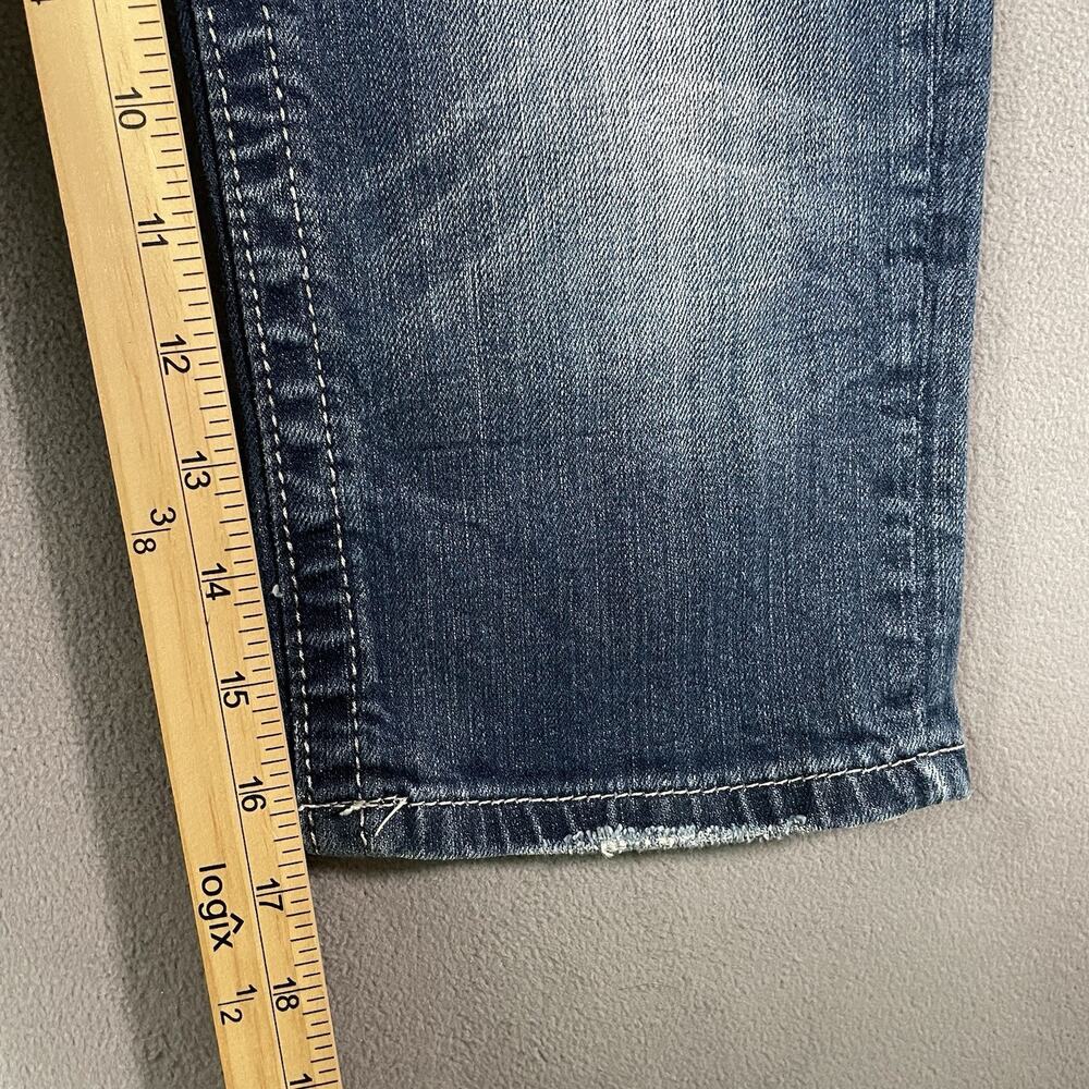 Miss Me Capri Crop Blue Jeans 27 x 16.5 Flap Pocket Bling JE5427C2 - Picture 2 of 13